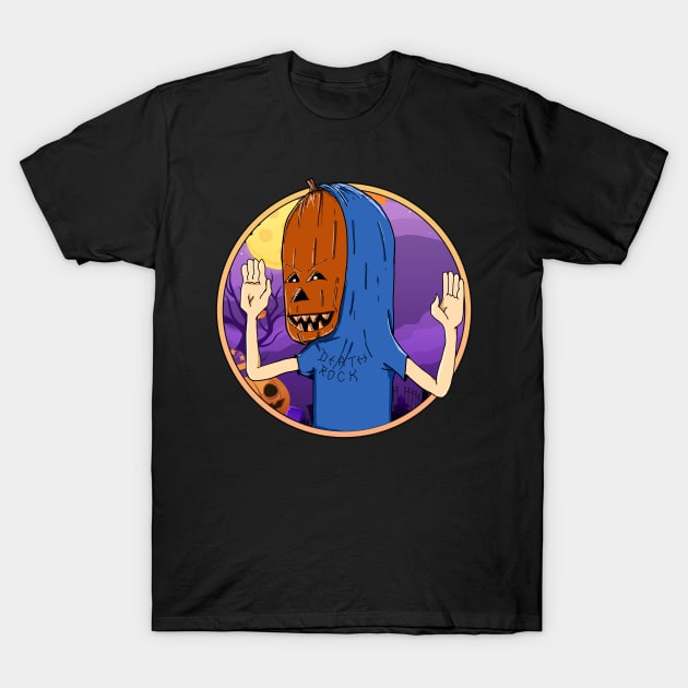 Halloween Beavis Pumpkinhead T-Shirt by DeathAnarchy